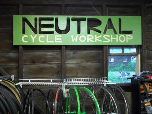 neutral cycle workshop sign